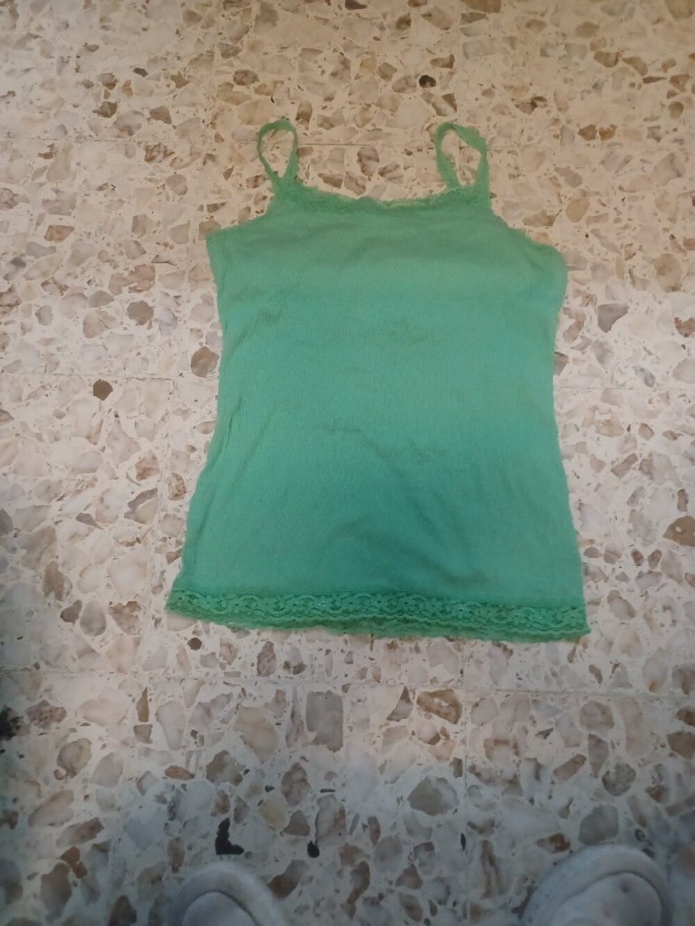 Old Navy Junior Women's Tank/Cami XL Spring Green Lacey Trim